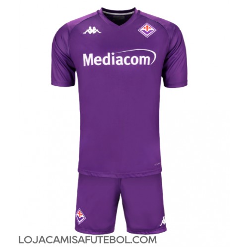 Camisa de Futebol Fiorentina Equipamento Principal Infantil 2024-25 Manga Curta (+ Calças curtas)